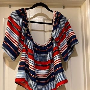 Ready for 🇺🇸 Super sexy off the shoulder Red white & Blue top.